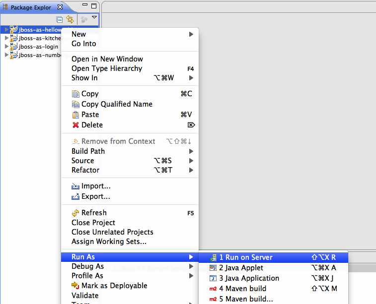 Eclipse Helloworld Deploy 1