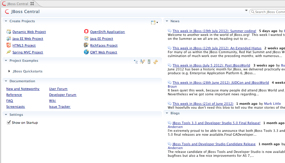 Eclipse JBoss Central 2